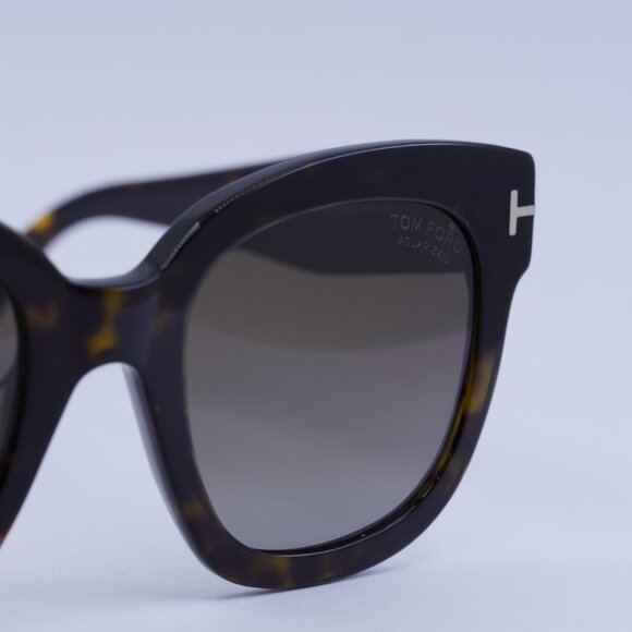 Tom Ford Polarized FT0613 52H Beatrix Sunglasses Dark Havana Square Frame - Picture 8 of 10